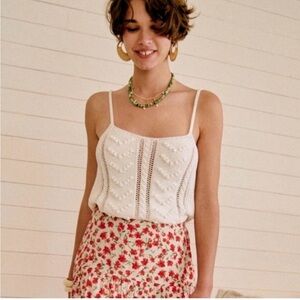 Sezane Georgie Knit Tank - S - Ecru